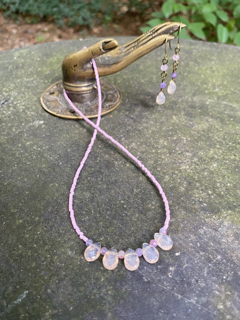 Opalite Necklace and Earrings Set
